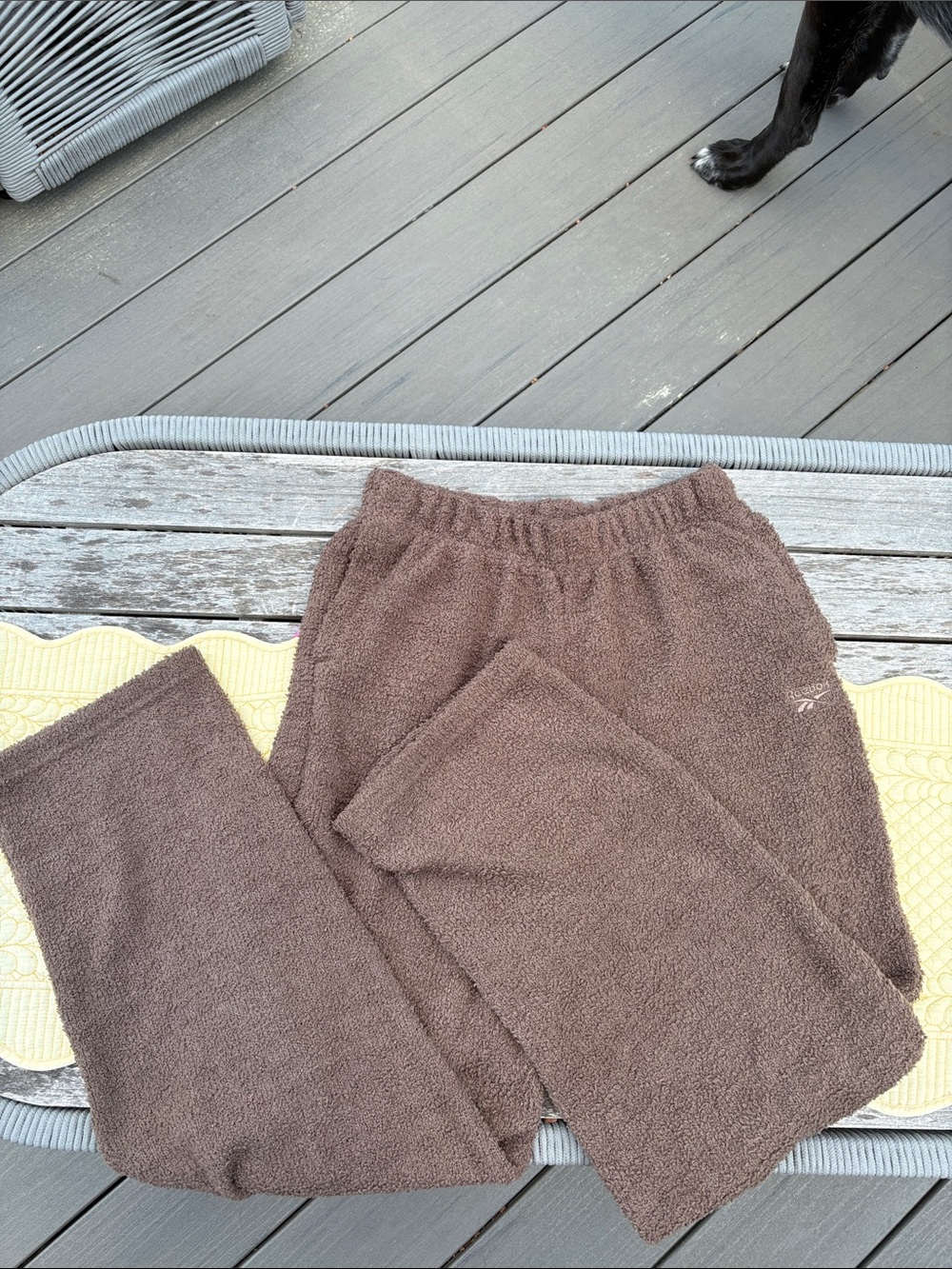 Reebok XS Brown Fuzzy Loungewear Pants With Pockets